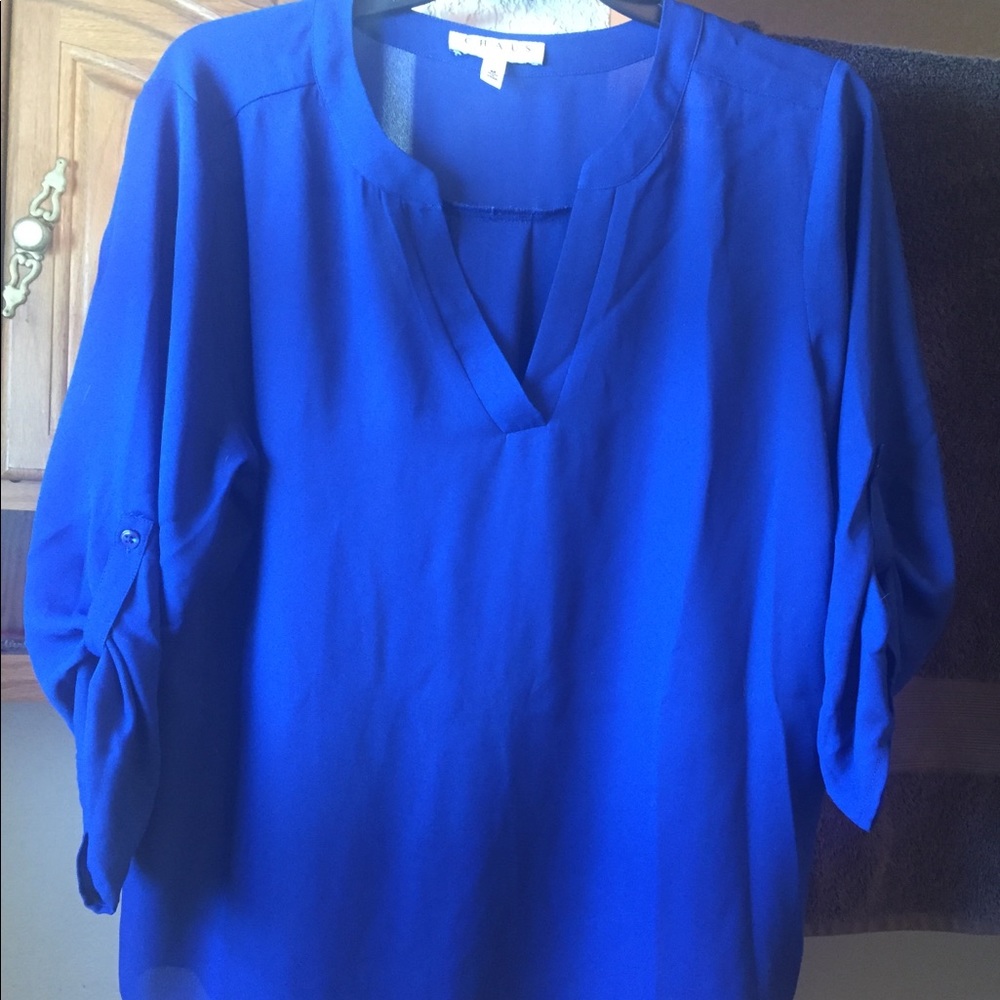 Blue Vneck blouse